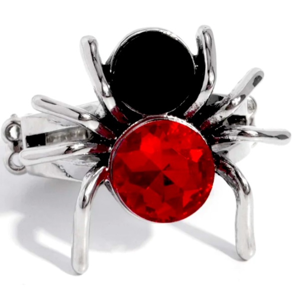 🕷️🕸️🕷️SCARY SET❗️ “SPIDER BITE” RED RING & “BLACK WIDOW” EARRINGS ~ PAPARAZZI❗️